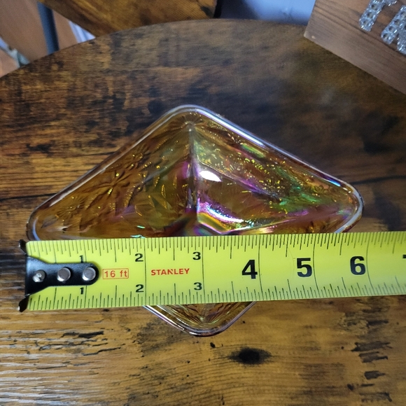 Vintage Indiana Amber carnival glass candy dish - Picture 6 of 8